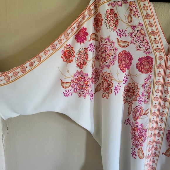 2 for $30 Rose + Olive Blouse Top Women's Medium Boho Floral Dolman Sleeves - Picture 4 of 7